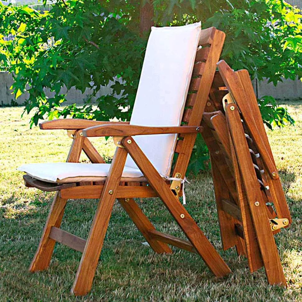 Poltrona pieghevole in teak da giardino
