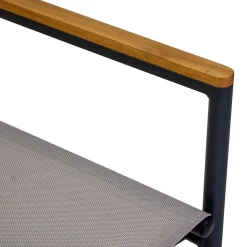 Poltrona Regista Realizzata in Alluminio, Textilene e Bracciolo in Teak - Tenda
