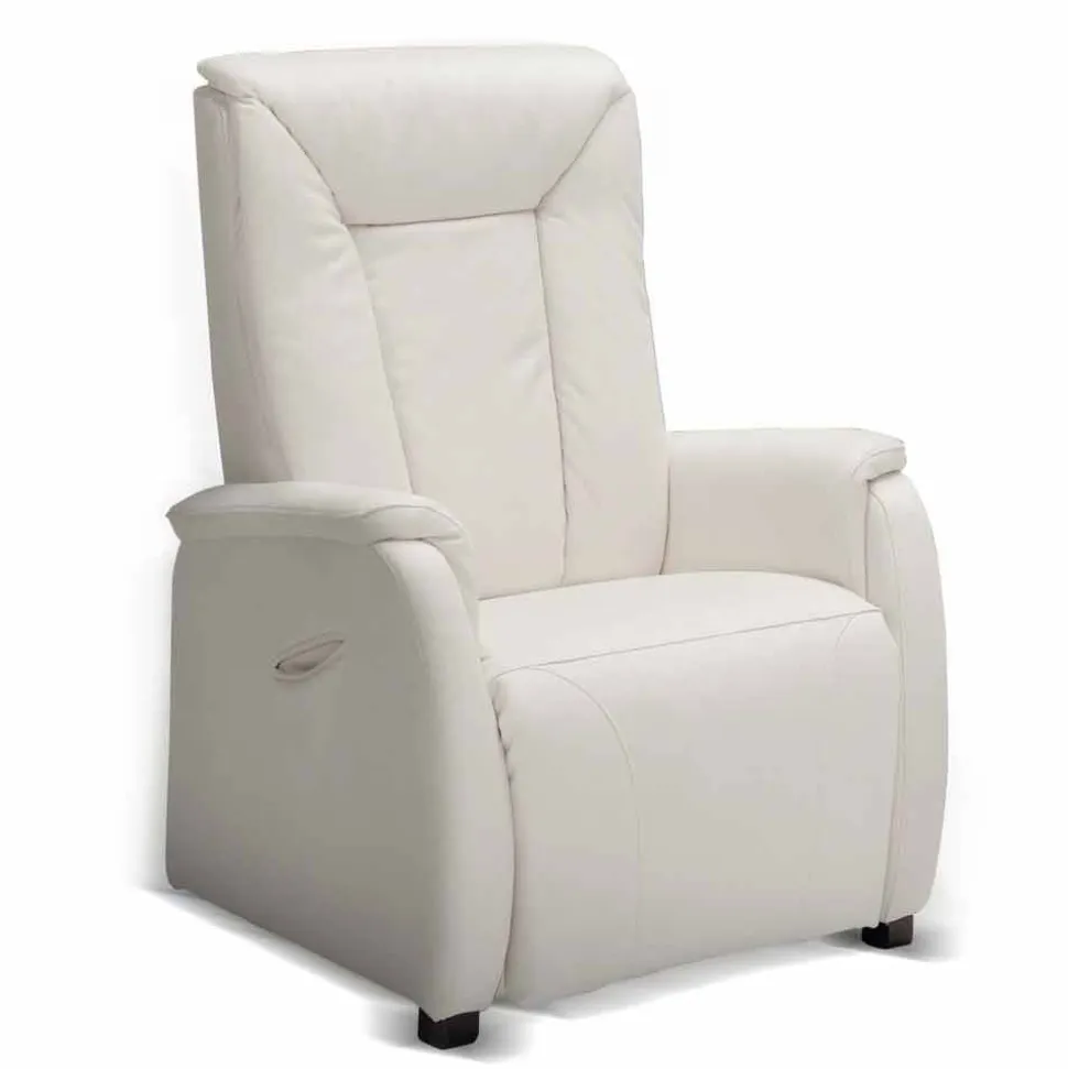 Poltrona relax alzapersona a 2 motori di design Rosa, made in Italy