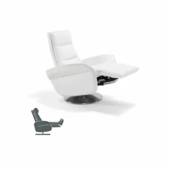 Poltrona relax 2 motori girevole pelle/tessuto/ecopelle moderna Bluma