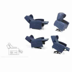 Poltrona relax ortopedica 4 motori made in Italy Giglio,design moderno
