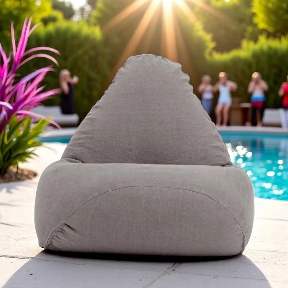 Poltrona Sacco per il Giardino in Tessuto Outdoor Color Grigio Tortora - Maestrale