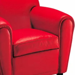 Poltrona Salotto Rivestita in Pelle con Piedini in Legno Made in Italy - Pegolo