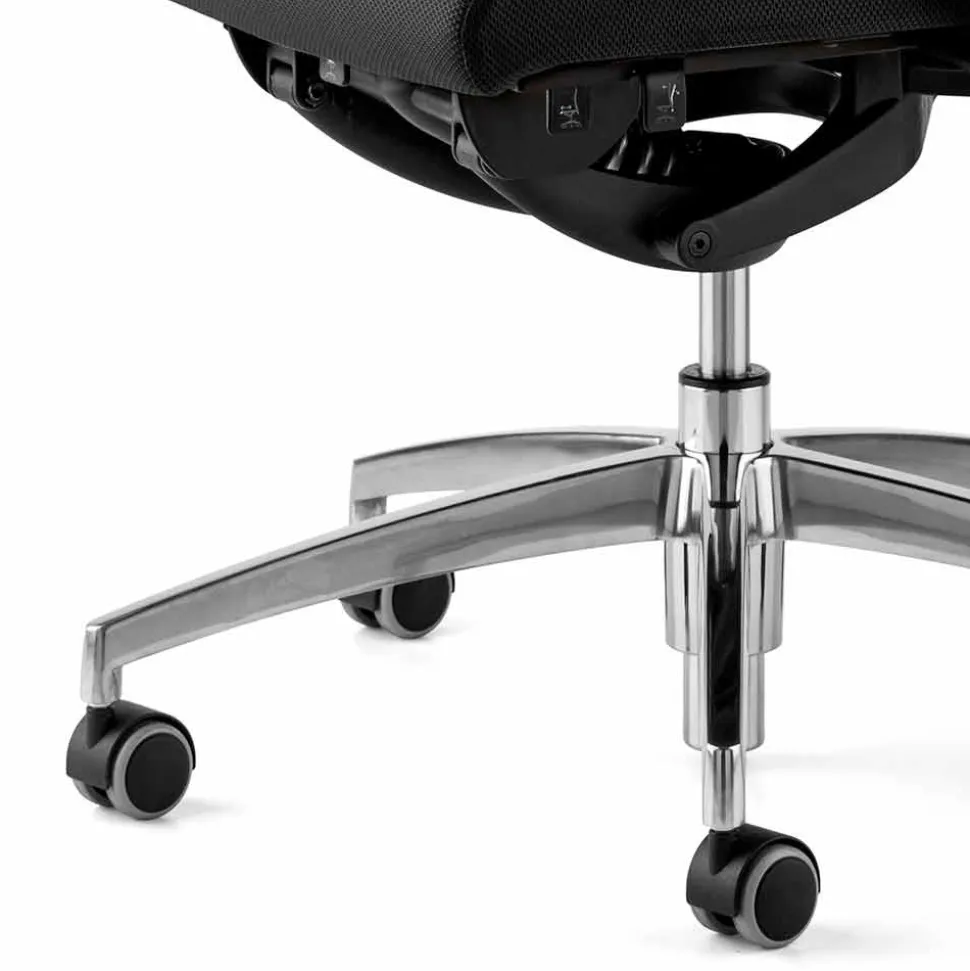 Poltrona Ufficio Design Ergonomica Girevole con Braccioli e Poggiatesta - Romolo