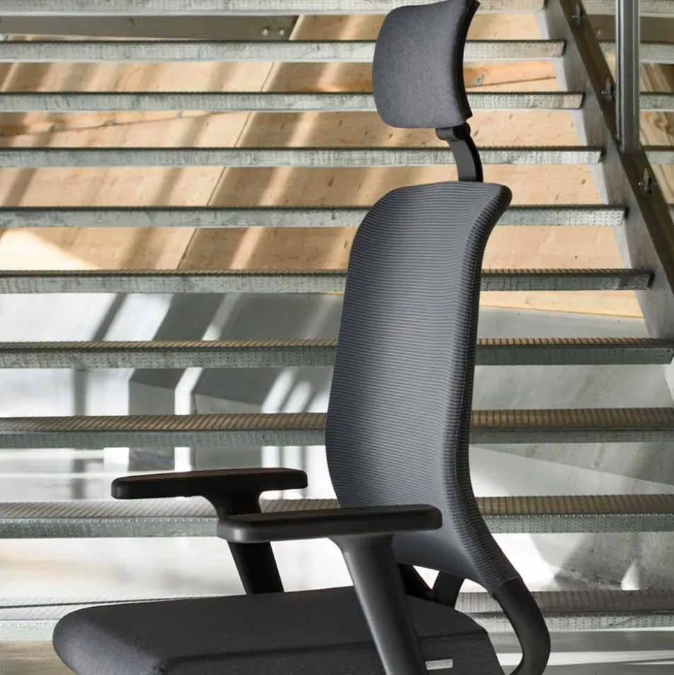 Poltrona Ufficio Ecologica Design Ergonomico Girevole con Poggiatesta - Meliva