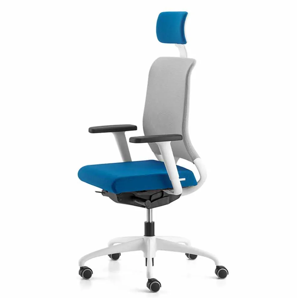Poltrona Ufficio Ecologica Design Ergonomico Girevole con Poggiatesta - Meliva