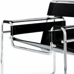 Poltrona Ufficio in Cuoio con Struttura in Acciaio Cromato Made in Italy - Cefeo