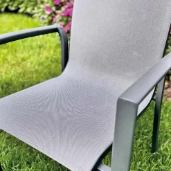 Poltroncina da Esterno Impilabile in Alluminio e Textilene - Mira