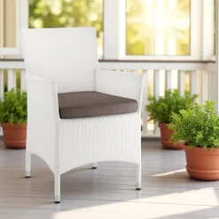 Poltroncina da Esterno Impilabile in Alluminio Rivestita Wicker - Bruma