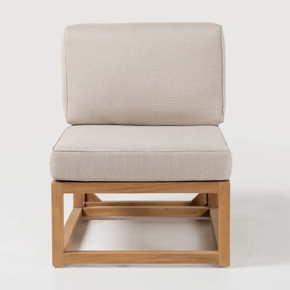 Poltroncina da Esterno in Teak Naturale e Cuscini - Circe