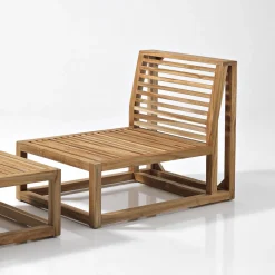 Poltroncina da Esterno in Teak Naturale e Cuscini - Circe