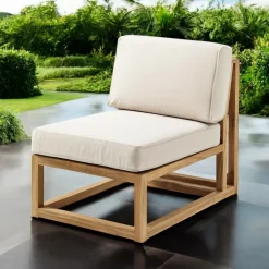 Poltroncina da Esterno in Teak Naturale e Cuscini - Circe