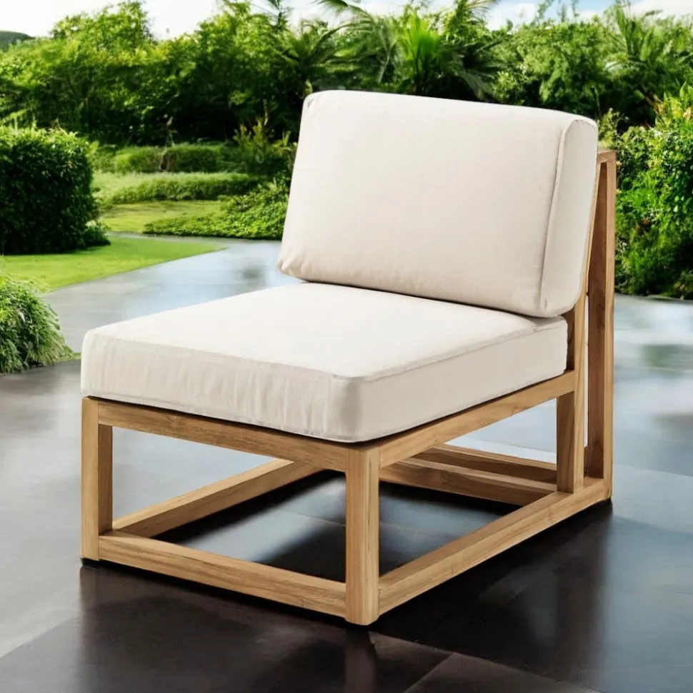 Poltroncina da Esterno in Teak Naturale e Cuscini - Circe