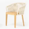 Poltroncina da Esterno in Teak ed Intreccio in Polietilene con Cuscino - Jhon