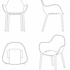 Poltroncina da esterno Sabinas Vondom, polipropilene e fibra di vetro, 4 pezzi