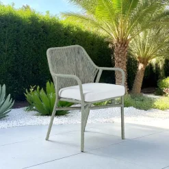Poltroncina da Giardino in Alluminio e Intreccio in Corda - Asteria