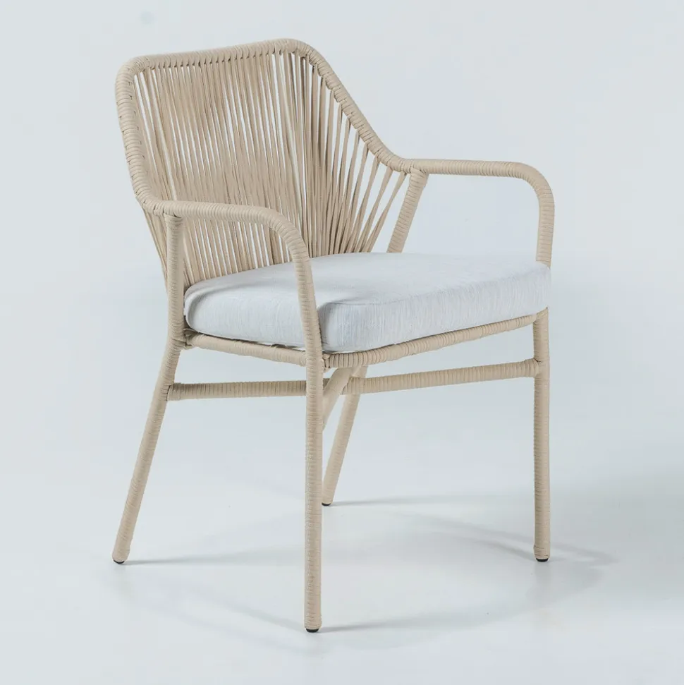 Poltroncina da Giardino in Alluminio e Intreccio in Corda - Asteria