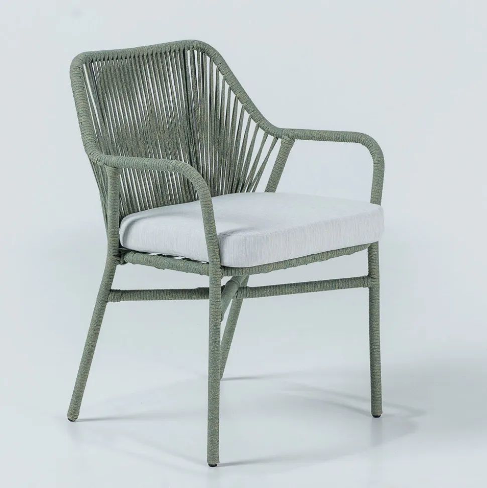 Poltroncina da Giardino in Alluminio e Intreccio in Corda - Asteria