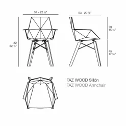 Poltroncina da Soggiorno di Design in Polipropilene e Legno - Faz Wood by Vondom