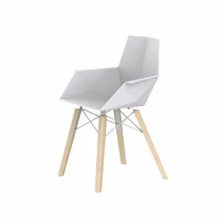 Poltroncina da Soggiorno di Design in Polipropilene e Legno - Faz Wood by Vondom