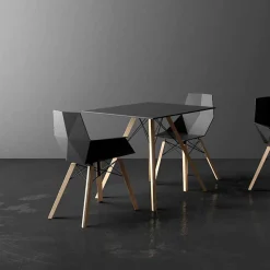 Poltroncina da Soggiorno di Design in Polipropilene e Legno - Faz Wood by Vondom