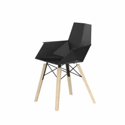 Poltroncina da Soggiorno di Design in Polipropilene e Legno - Faz Wood by Vondom