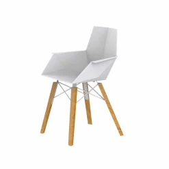 Poltroncina da Soggiorno di Design in Polipropilene e Legno - Faz Wood by Vondom