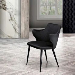 Poltroncina da Soggiorno Elegante Tessuto Colorato e Metallo Nero - Duchessa