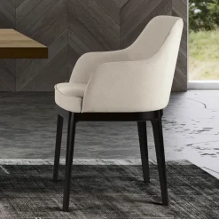 Poltroncina da Soggiorno in Diversi Tessuti e Legno Massello Made in Italy - Evy