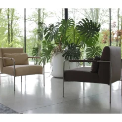 Poltroncina in Metallo e Seduta in Ecopelle Made in Italy - Menta