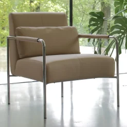 Poltroncina in Metallo e Seduta in Ecopelle Made in Italy - Menta