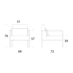 Poltroncina in Metallo e Seduta in Ecopelle Made in Italy - Menta