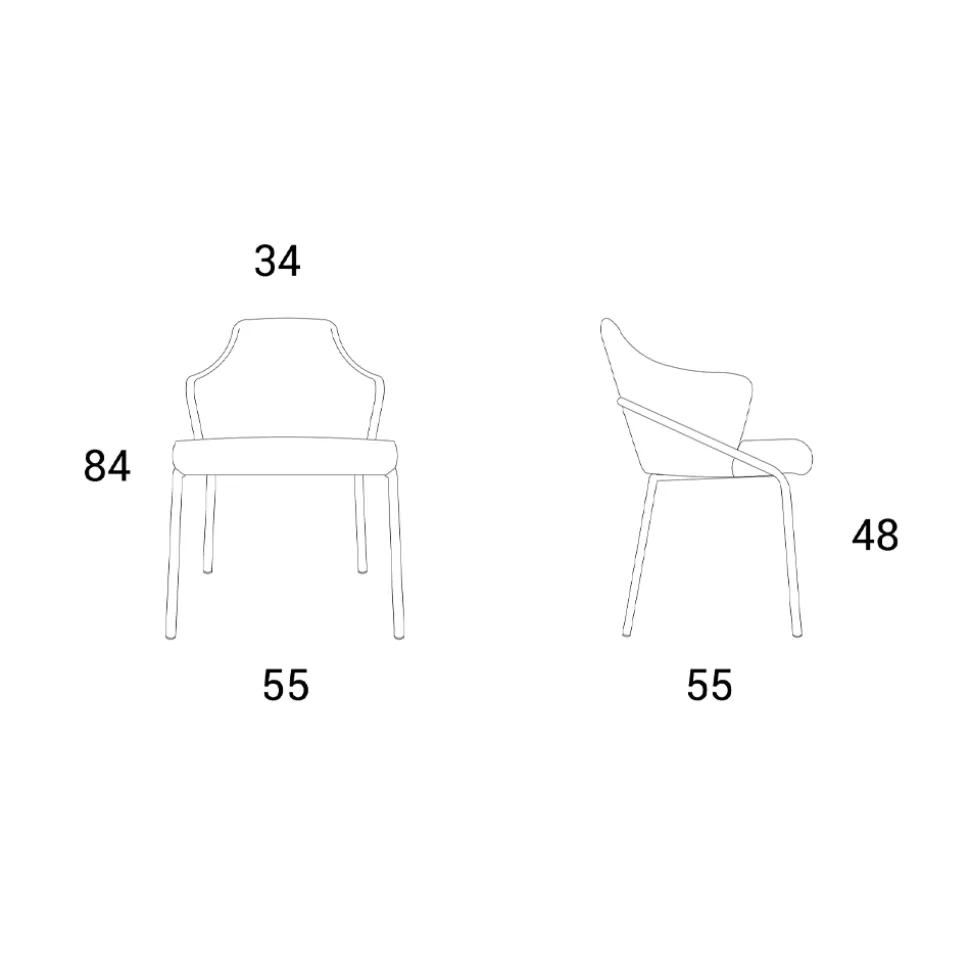 Poltroncina in Metallo e Seduta in Tessuto Riciclato Made in Italy - Salvia