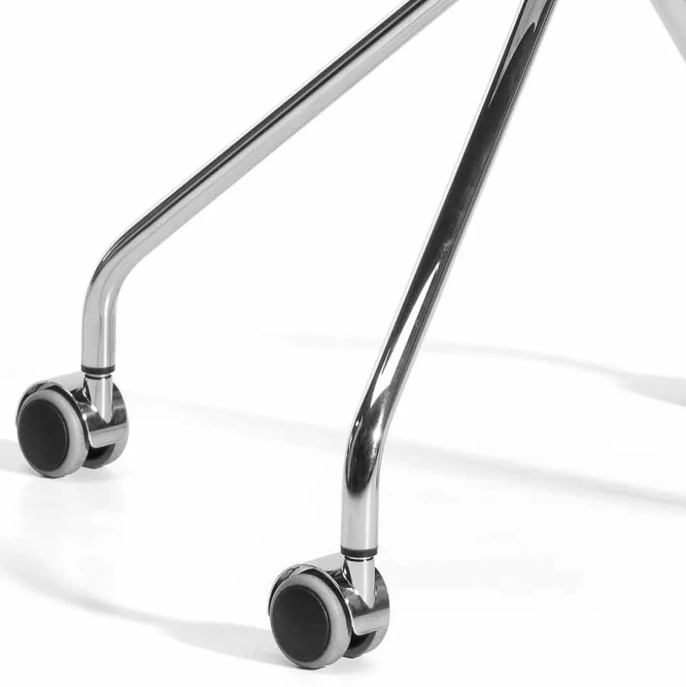 Poltroncina per Ufficio Girevole con Ruote e Braccioli Made in Italy - Felix
