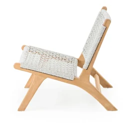 Poltroncina Relax da Esterno in Teak ed Intreccio in Corda - Arjuna