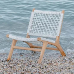 Poltroncina Relax da Esterno in Teak ed Intreccio in Corda - Arjuna