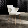 Poltroncina Sala da Pranzo di Design in Tessuto Colorato e Frassino - Duchessa