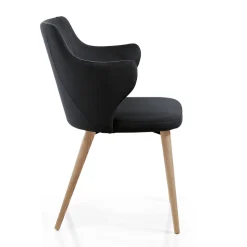 Poltroncina Sala da Pranzo di Design in Tessuto Colorato e Frassino - Duchessa