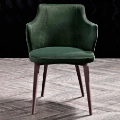 Poltroncina Sala da Pranzo di Design in Tessuto Colorato e Frassino - Duchessa