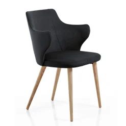 Poltroncina Sala da Pranzo di Design in Tessuto Colorato e Frassino - Duchessa