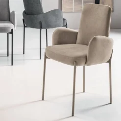 4 Poltroncine in Tessuto Colorato e Struttura in Metallo Verniciato - Lamberta
