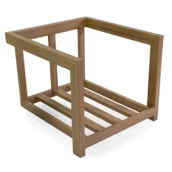 2 Poltrone con Tavolino in Alluminio con Trasferimento Termico Effetto Legno - Camper
