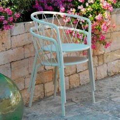 2 Poltrone da Esterno in Metallo Verniciato Impilabili Made in Italy - Adia