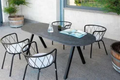 2 Poltrone da Esterno in Metallo Verniciato Impilabili Made in Italy - Adia