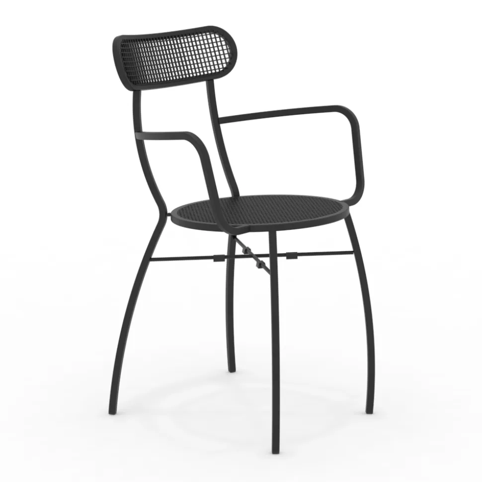 4 Poltrone da Giardino in Metallo di Diversi Colori Made in Italy - Siepe