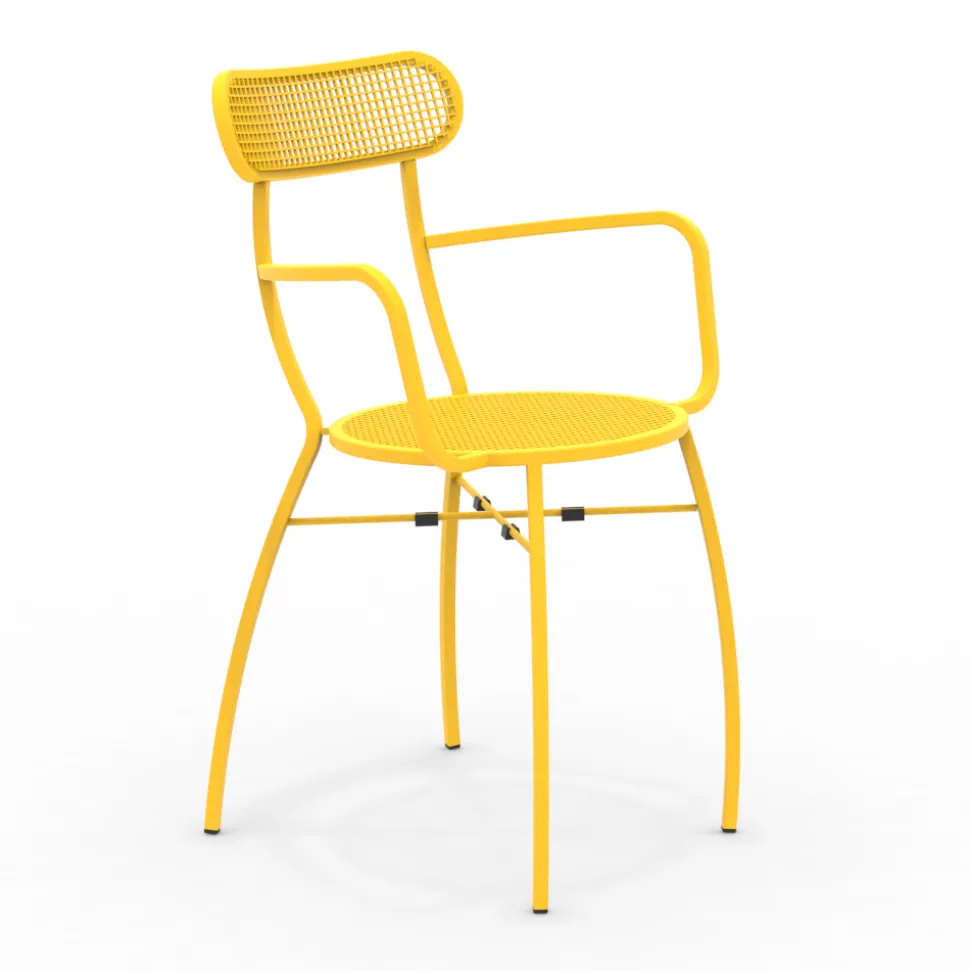 4 Poltrone da Giardino in Metallo di Diversi Colori Made in Italy - Siepe
