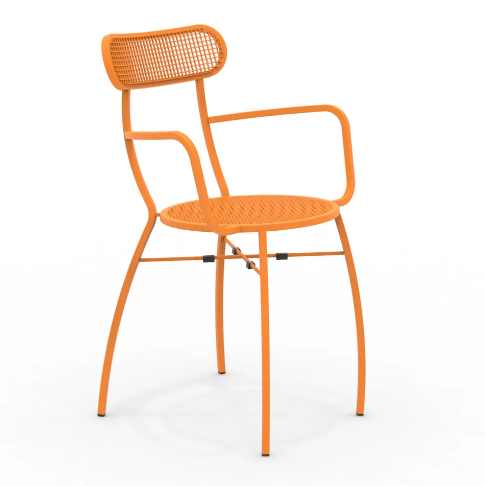 4 Poltrone da Giardino in Metallo di Diversi Colori Made in Italy - Siepe
