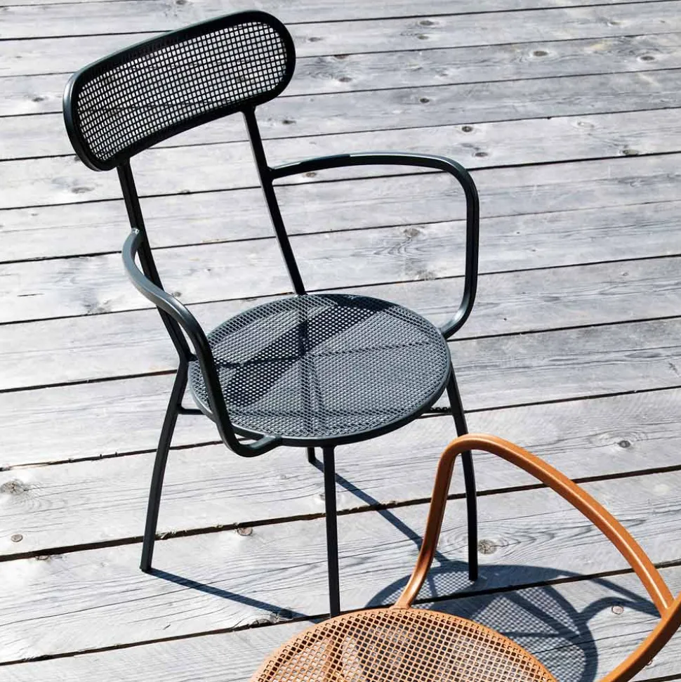 4 Poltrone da Giardino in Metallo di Diversi Colori Made in Italy - Siepe