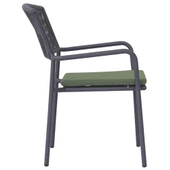 4 Poltrone Impilabili da Giardino in Alluminio e Corda - Lunaris