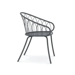 2 Poltrone Impilabili da Giardino in Metallo e Cuscino Made in Italy - Fontana